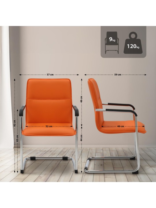 Lot de 2 chaises visiteurs Seattle, orange