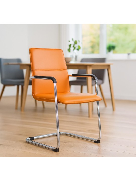 Lot de 2 chaises visiteurs Seattle, orange