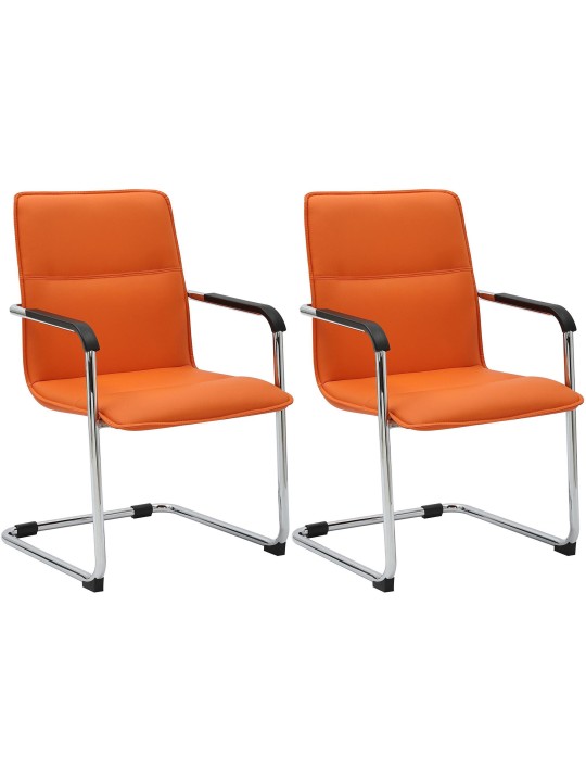 Lot de 2 chaises visiteurs Seattle, orange