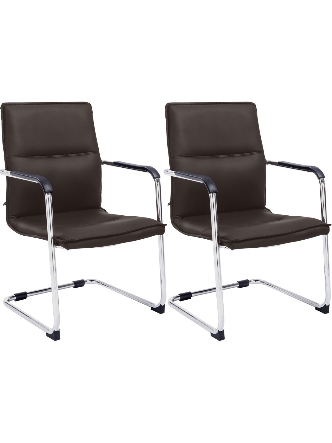 Lot de 2 chaises visiteurs Seattle, brun