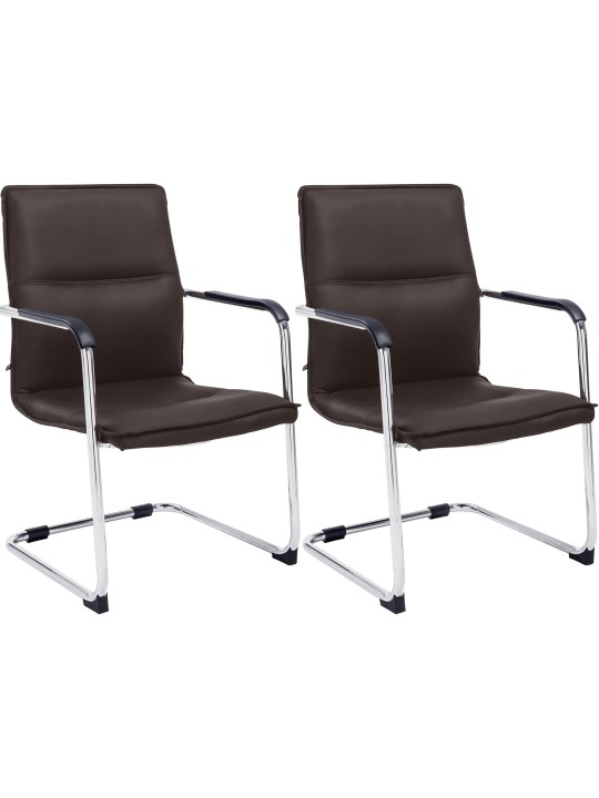 Lot de 2 chaises visiteurs Seattle, brun Lot de 2 chaises visiteurs Seattle, brun