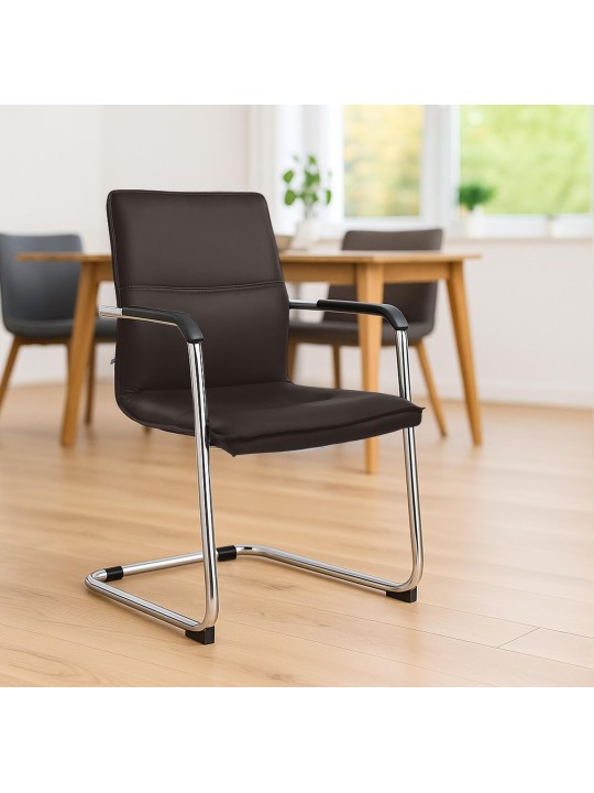 Lot de 2 chaises visiteurs Seattle, brun Lot de 2 chaises visiteurs Seattle, brun
