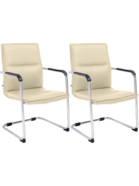 Lot de 2 chaises visiteurs Seattle, crème Lot de 2 chaises visiteurs Seattle, crème