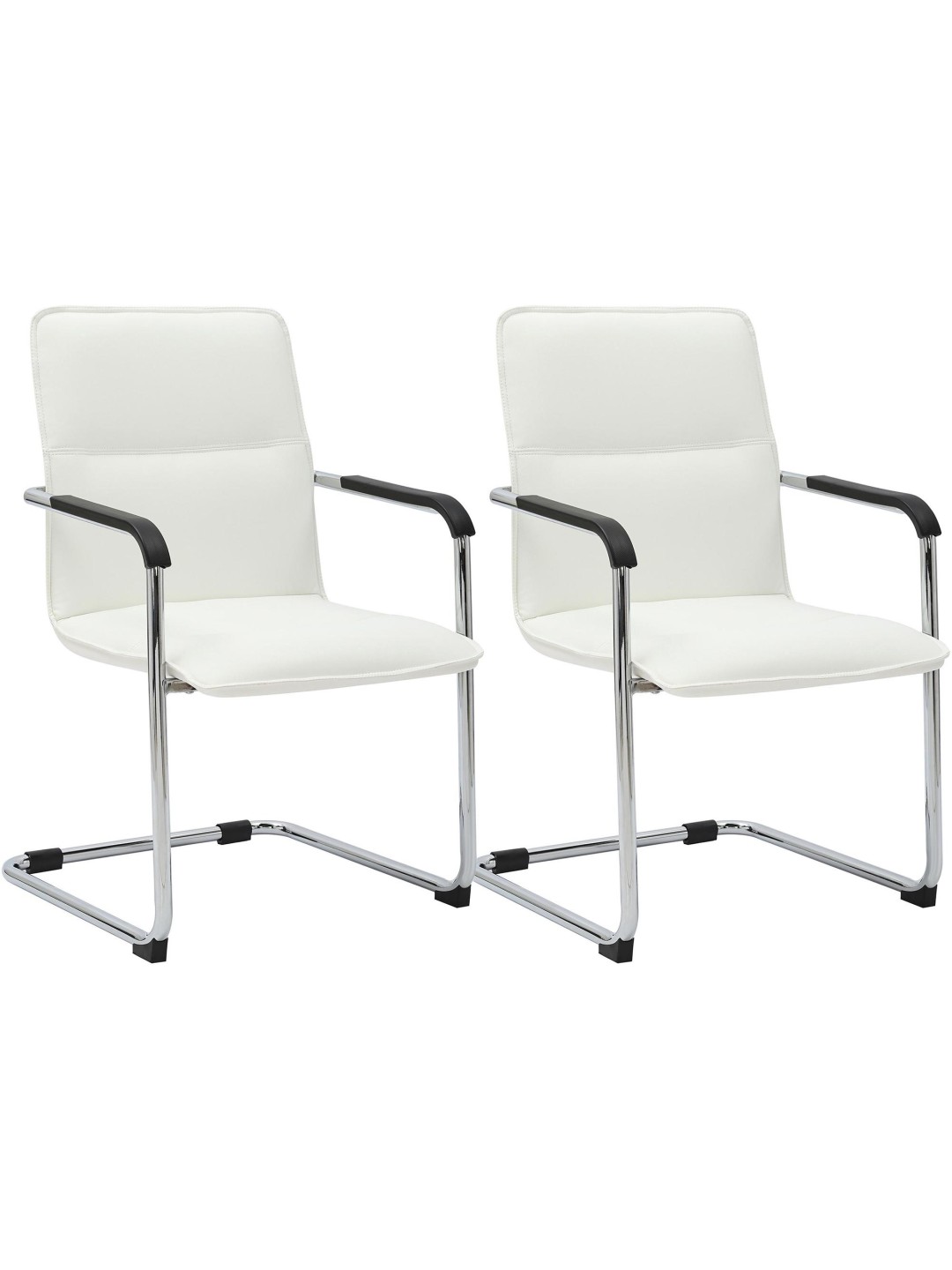 Lot de 2 chaises visiteurs Seattle, blanc