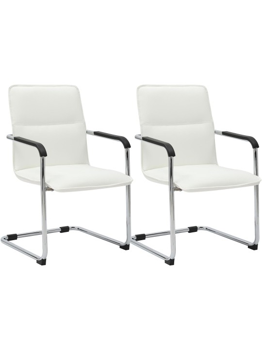 Lot de 2 chaises visiteurs Seattle, blanc Lot de 2 chaises visiteurs Seattle, blanc