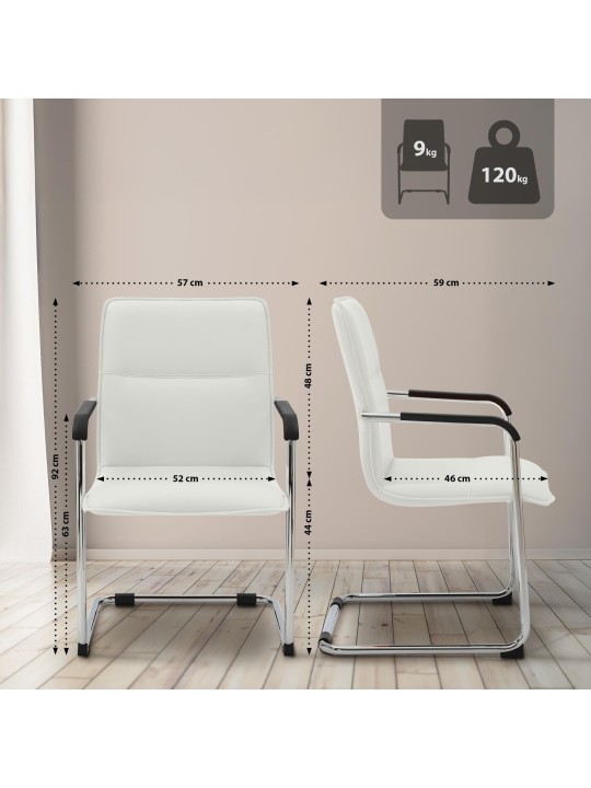 Lot de 2 chaises visiteurs Seattle, blanc Lot de 2 chaises visiteurs Seattle, blanc