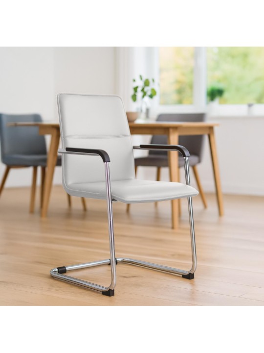 Lot de 2 chaises visiteurs Seattle, blanc Lot de 2 chaises visiteurs Seattle, blanc