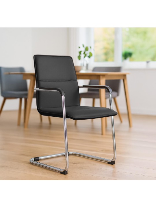 Lot de 2 chaises visiteurs Seattle, noir Lot de 2 chaises visiteurs Seattle, noir