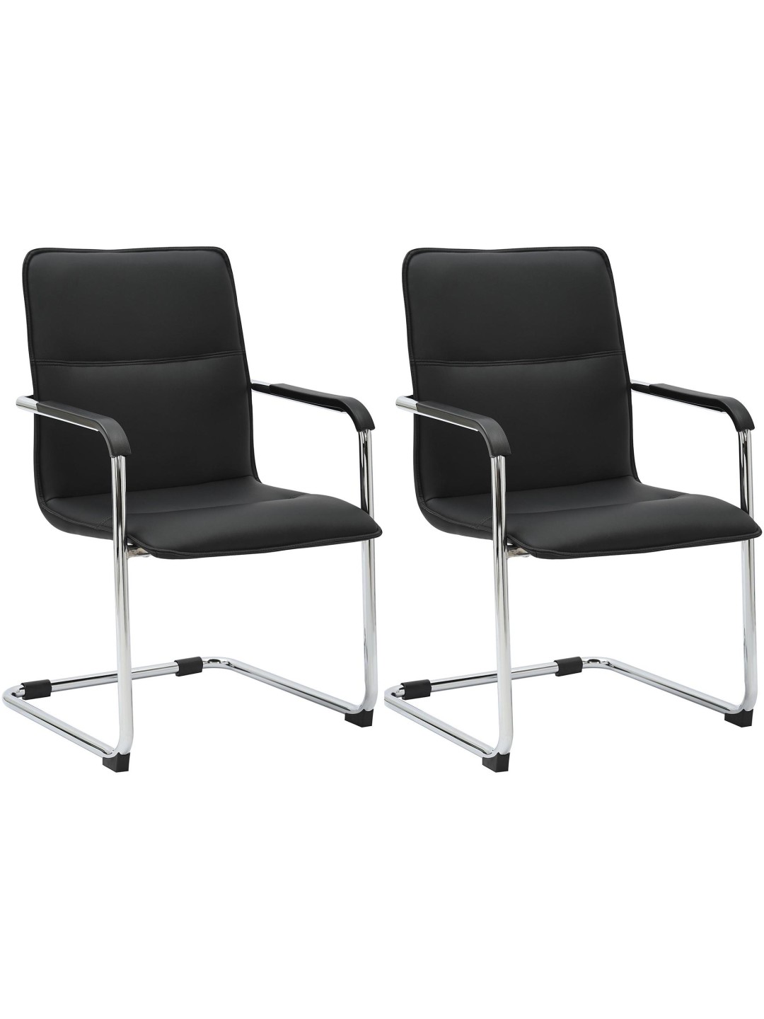 Lot de 2 chaises visiteurs Seattle, noir