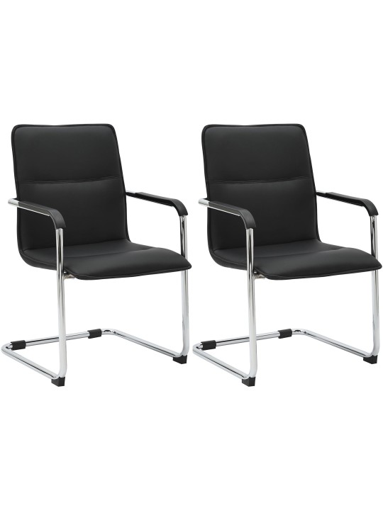 Lot de 2 chaises visiteurs Seattle, noir Lot de 2 chaises visiteurs Seattle, noir