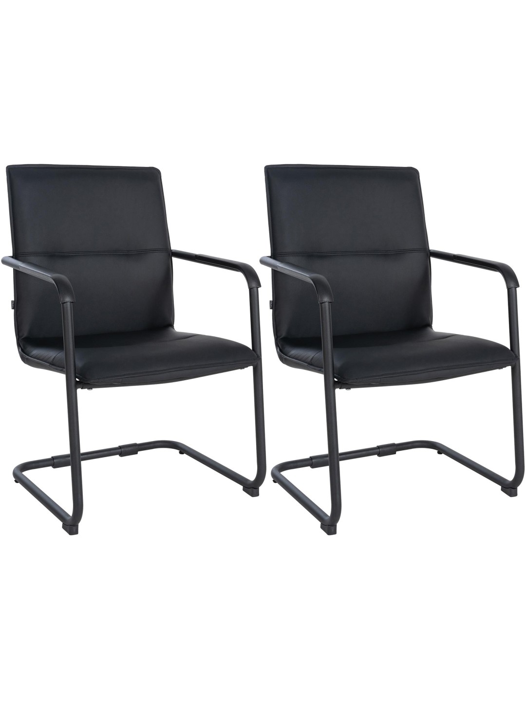Lot de 2 chaises visiteurs Seattle, noir/noir