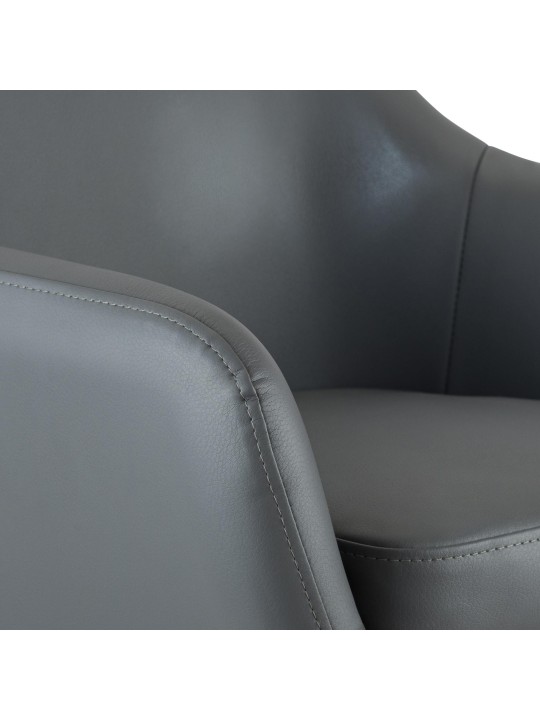 Tabouret de bar Grant simili cuir, gris