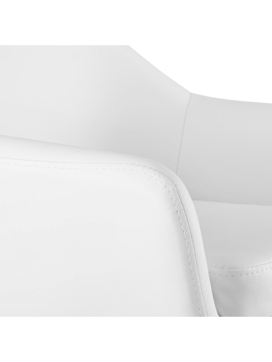 Tabouret de bar Grant simili cuir, blanc