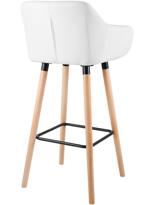 Tabouret de bar Grant simili cuir, blanc