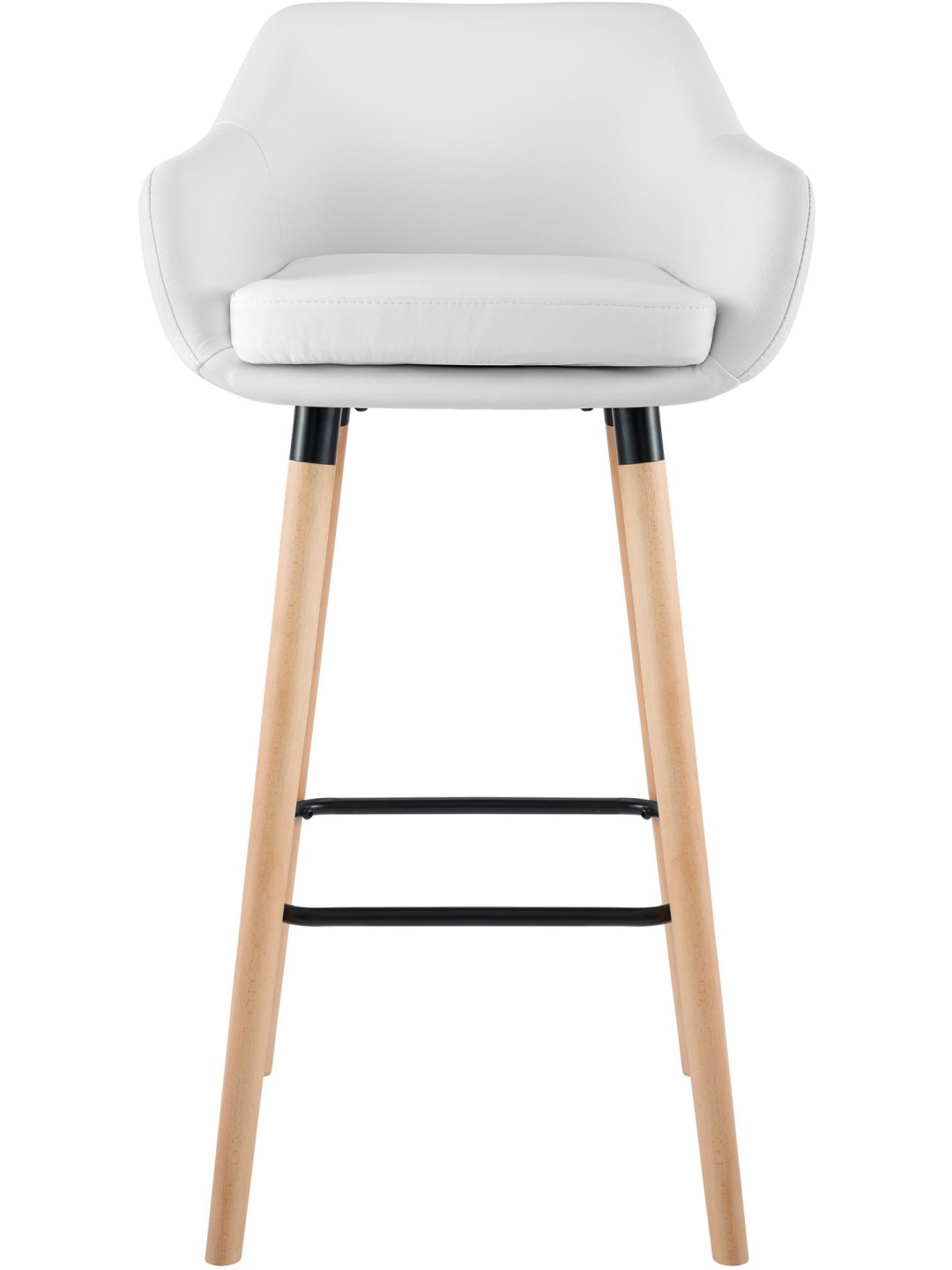 Tabouret de bar Grant simili cuir, blanc
