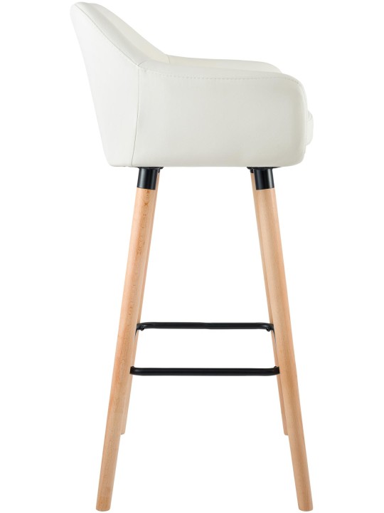 Lot de 2 tabourets de bar Grant simili cuir, crème