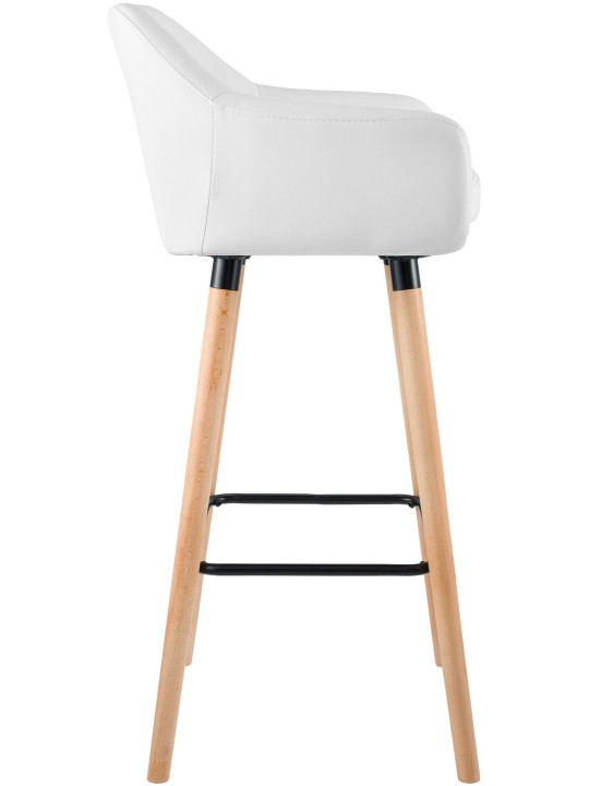 Lot de 2 tabourets de bar Grant simili cuir, blanc