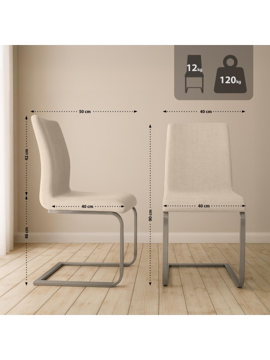 Chaise de salle à manger Belfort FABRIC, crème Chaise de salle à manger Belfort FABRIC, crème