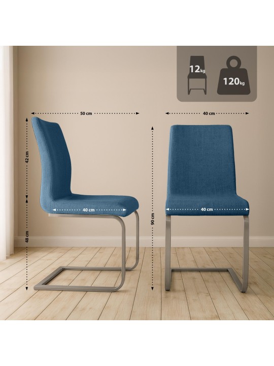 Chaise de salle à manger Belfort FABRIC, bleu Chaise de salle à manger Belfort FABRIC, bleu