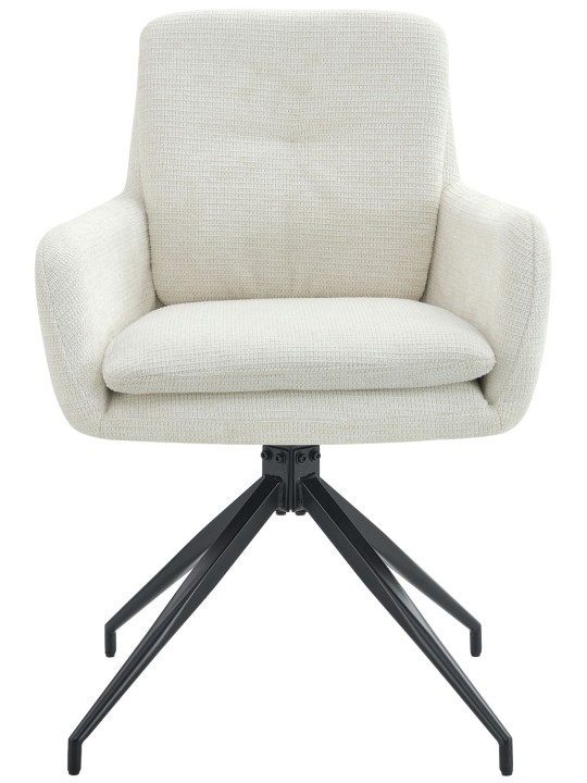 Chaise de salle à manger tissu Pickett, crème