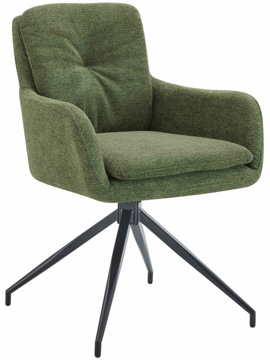 Chaise de salle à manger tissu Pickett, vert