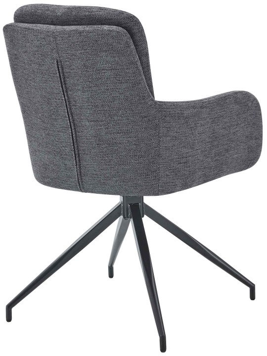 Chaise de salle à manger tissu Pickett, gris foncé