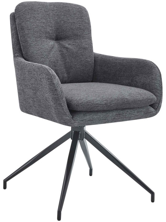 Chaise de salle à manger tissu Pickett, gris foncé