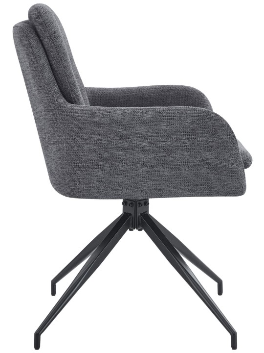 Chaise de salle à manger tissu Pickett, gris foncé