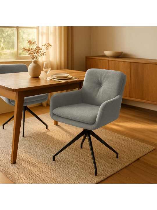 Chaise de salle à manger tissu Pickett, taupe