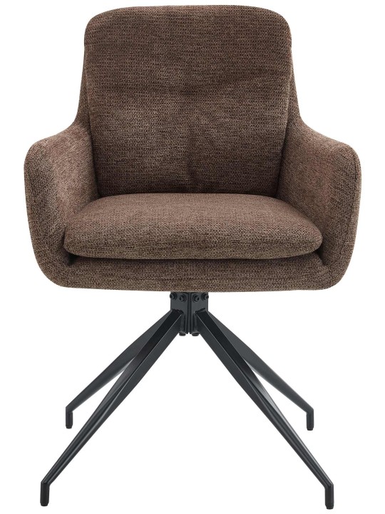 Lot de 2 chaises de salle à manger tissu Pickett, brun