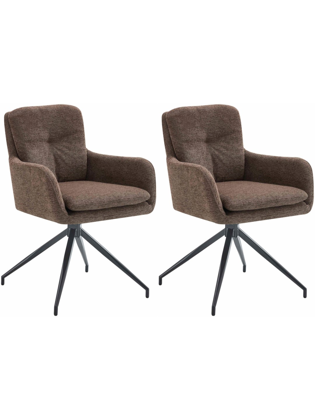 Lot de 2 chaises de salle à manger tissu Pickett, brun