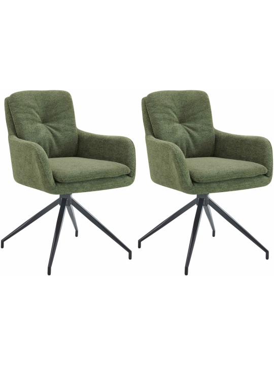 Lot de 2 chaises de salle à manger tissu Pickett, vert Lot de 2 chaises de salle à manger tissu Pickett, vert
