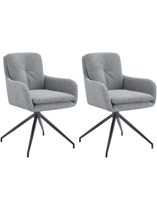 Lot de 2 chaises de salle à manger tissu Pickett, gris Lot de 2 chaises de salle à manger tissu Pickett, gris