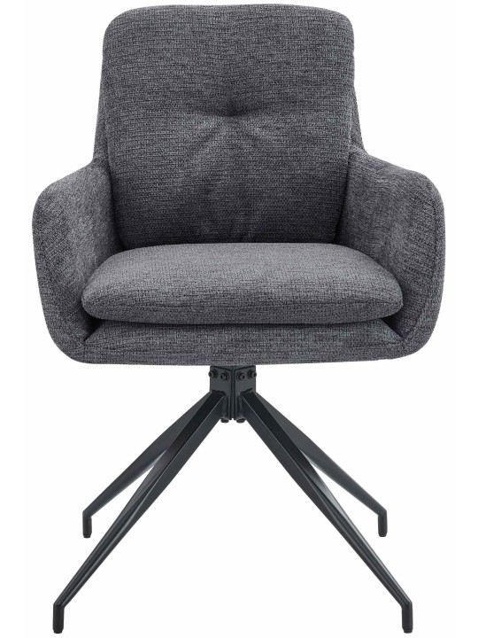 Lot de 2 chaises de salle à manger tissu Pickett, gris foncé