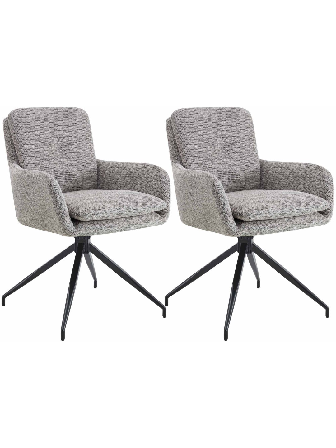 Lot de 2 chaises de salle à manger tissu Pickett, taupe