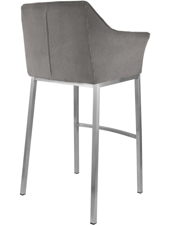 Tabouret de bar Damaso E Cord avec structure à 4 pieds, taupe