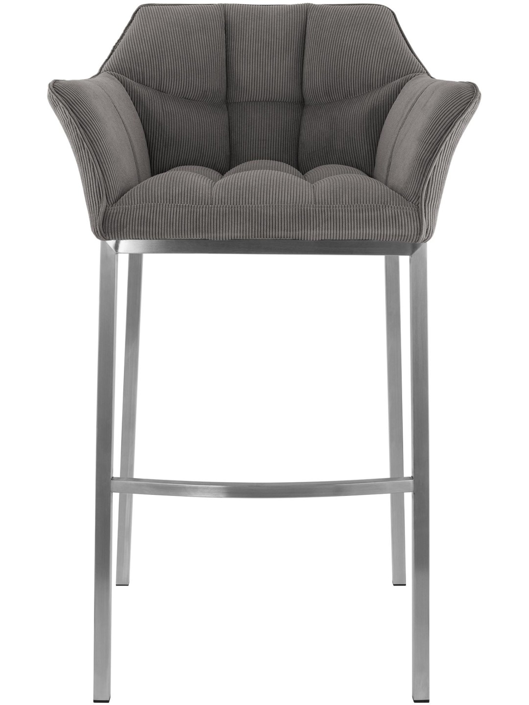 Tabouret de bar Damaso E Cord avec structure à 4 pieds, taupe