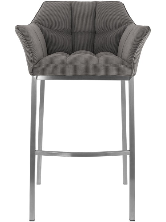 Tabouret de bar Damaso E Cord avec structure à 4 pieds, taupe