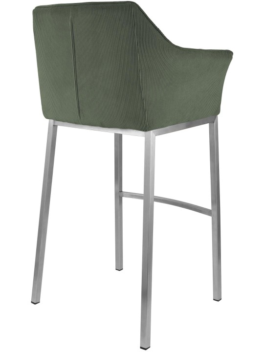Tabouret de bar Damaso E Cord avec structure à 4 pieds, vert