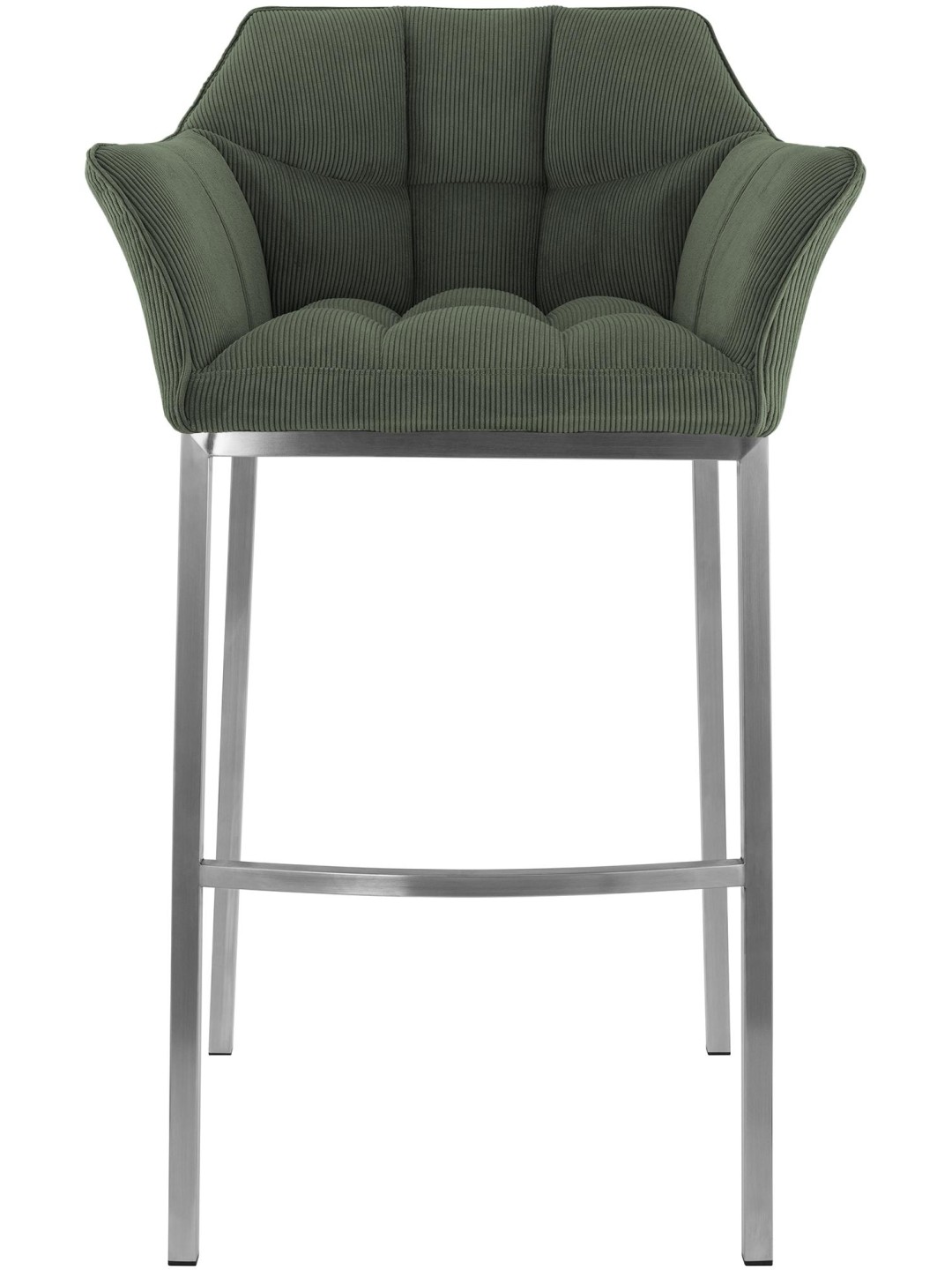 Tabouret de bar Damaso E Cord avec structure à 4 pieds, vert