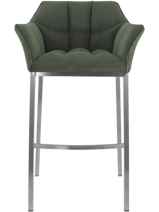 Tabouret de bar Damaso E Cord avec structure à 4 pieds, vert