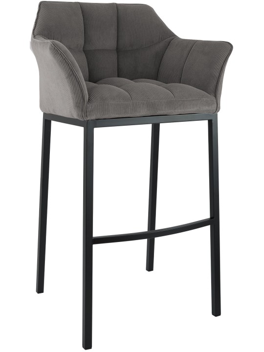 Tabouret de bar Damaso B Cord avec structure à 4 pieds, taupe Tabouret de bar Damaso B Cord avec structure à 4 pieds, taupe