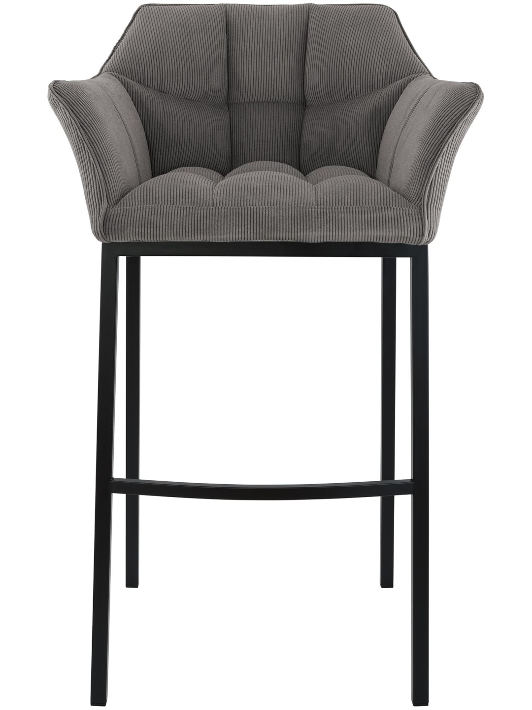 Tabouret de bar Damaso B Cord avec structure à 4 pieds, taupe