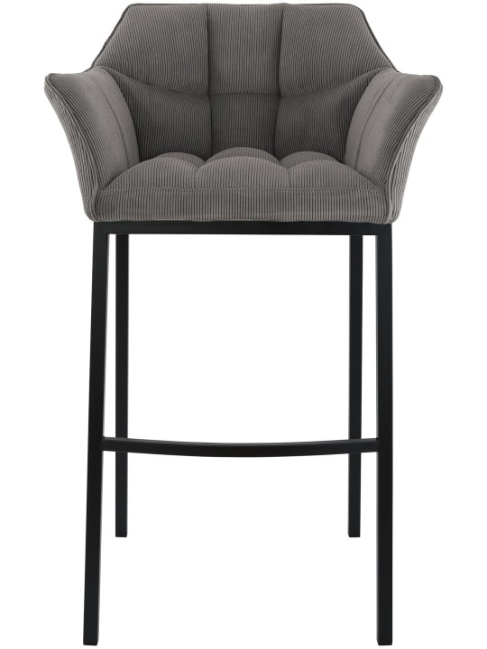 Tabouret de bar Damaso B Cord avec structure à 4 pieds, taupe Tabouret de bar Damaso B Cord avec structure à 4 pieds, taupe