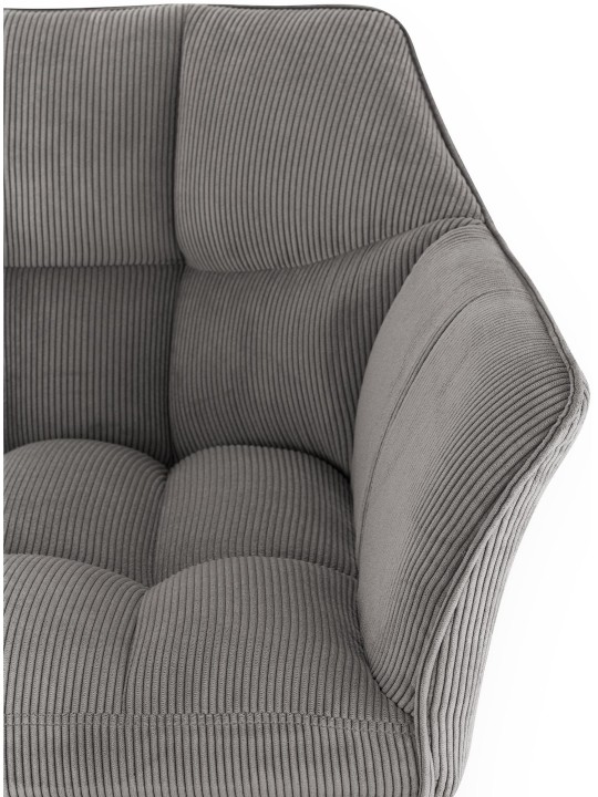 Tabouret de bar Damaso B Cord avec structure à 4 pieds, taupe Tabouret de bar Damaso B Cord avec structure à 4 pieds, taupe