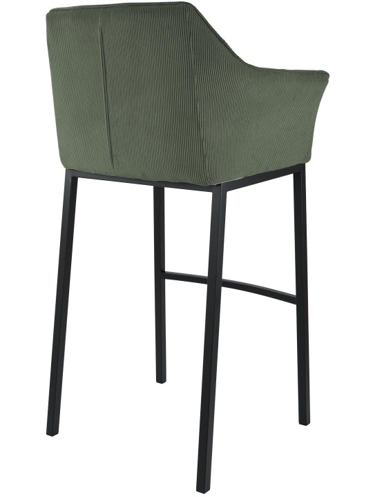 Tabouret de bar Damaso B Cord avec structure à 4 pieds, vert