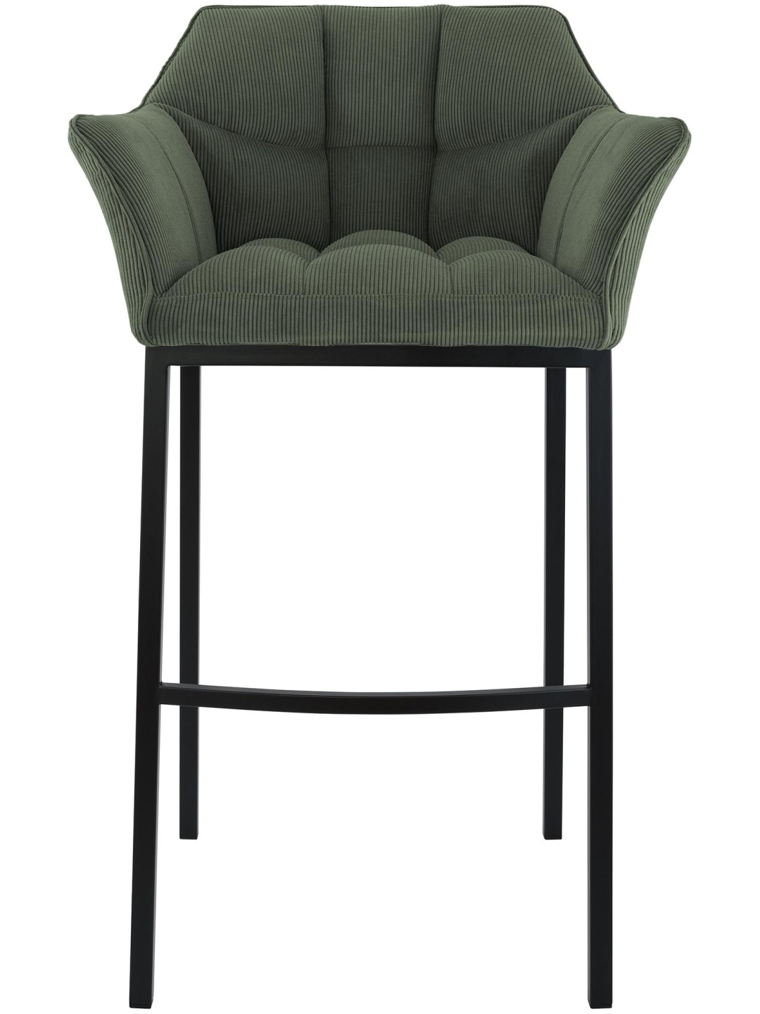 Tabouret de bar Damaso B Cord avec structure à 4 pieds, vert
