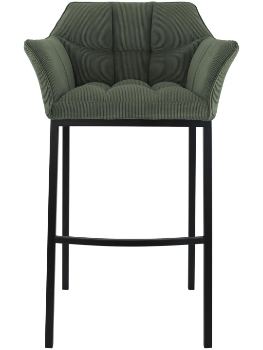 Tabouret de bar Damaso B Cord avec structure à 4 pieds, vert