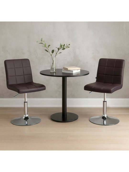 Chaise Ricky simili cuir, brun