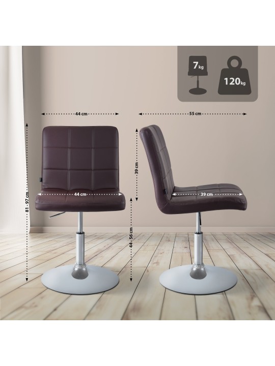 Chaise Ricky simili cuir, brun